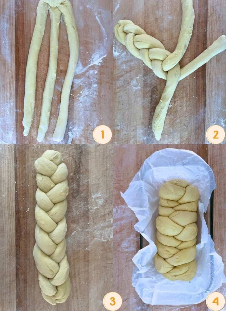 Brioche infographic of how I breaded the loaf step by step